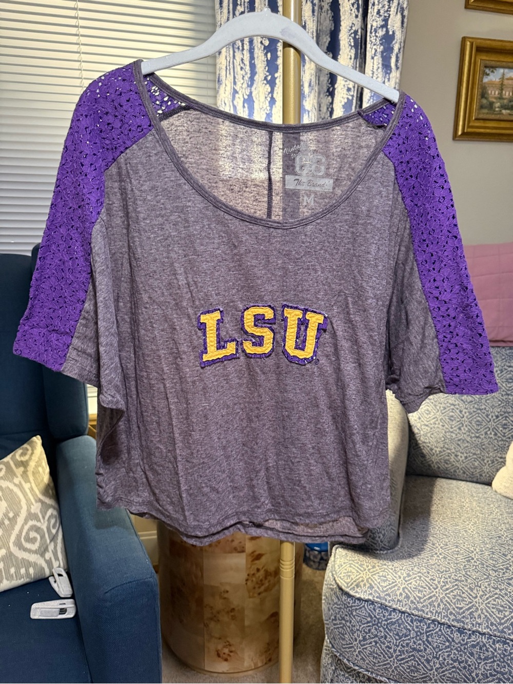 Vintage to a Tee GG The Brand LSU Slouchy Off the shoulder shirt - M